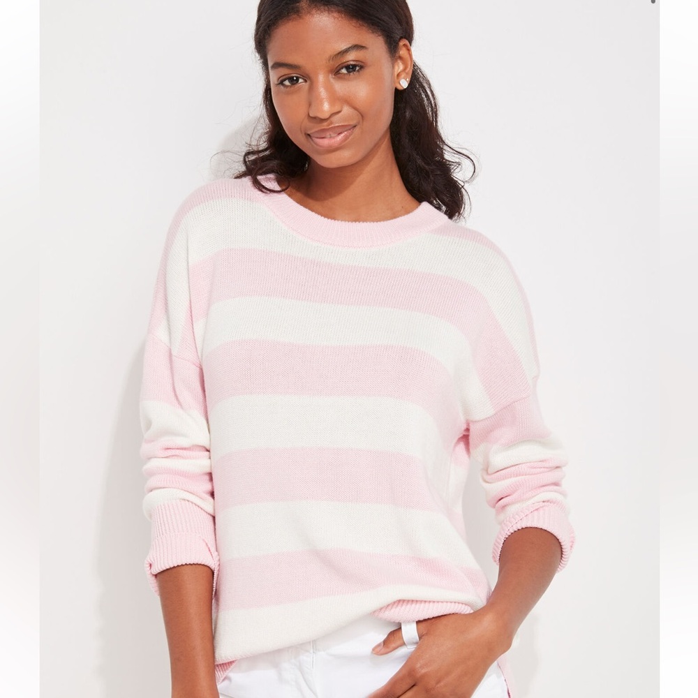 Vineyard Vines striped Open Knit Crewneck Sweater - Picture 2 of 8